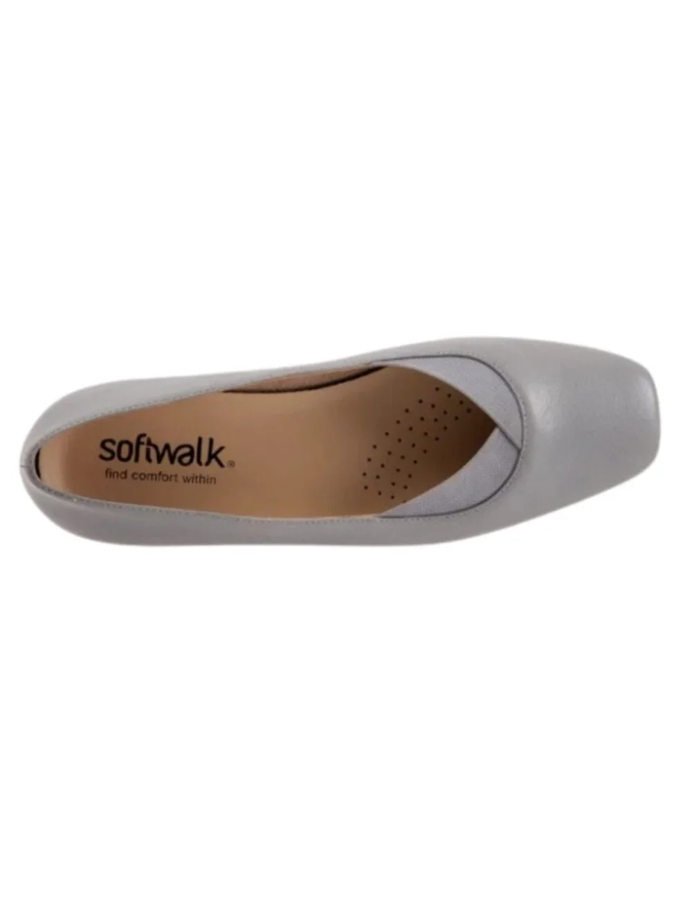 SoftWalk Vianna Women's Square-Toe Leather Loafer Flat - Misty Blue